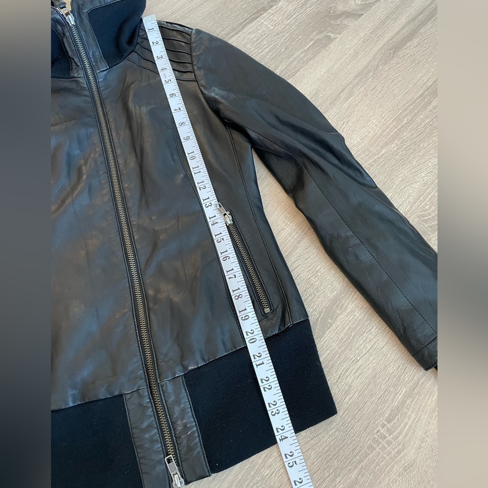 MACKAGE Artzia Genuine Lamb Black Leather Moto Jacket. XS - Picture 16 of 16